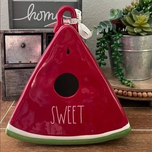Rae Dunn NWT Watermelon HTF Birdhouse Sweet Magenta Long Letter Ceramic
